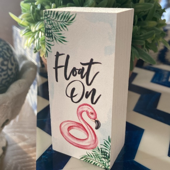 NEW! Summer Flamingo Swimming Pool Float Sign Distressed Rustic Wood - Picture 5 of 5